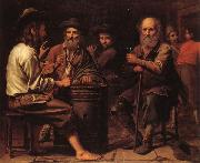 Mathieu le Nain Peasants in a Tavern painting